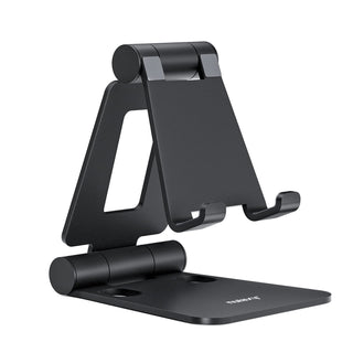Nulaxy Dual Folding Cell Phone Stand, Fully Adjustable Foldable Desktop Phone Holder Cradle Dock Compatible with iPhone 17 16 15 14 13 12 11 Pro Xs Xs Max Xr X 8, Nintendo Switch, All Phones - Gold