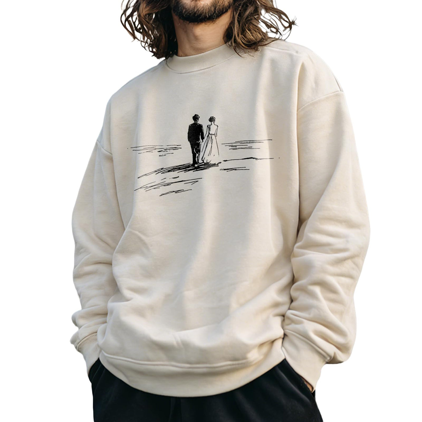domirica Oversized Solid Cotton Blend Graphic Mens Hoodies Pullover Crewneck Long Sleeve Loose Fit Soft Sweatshirts