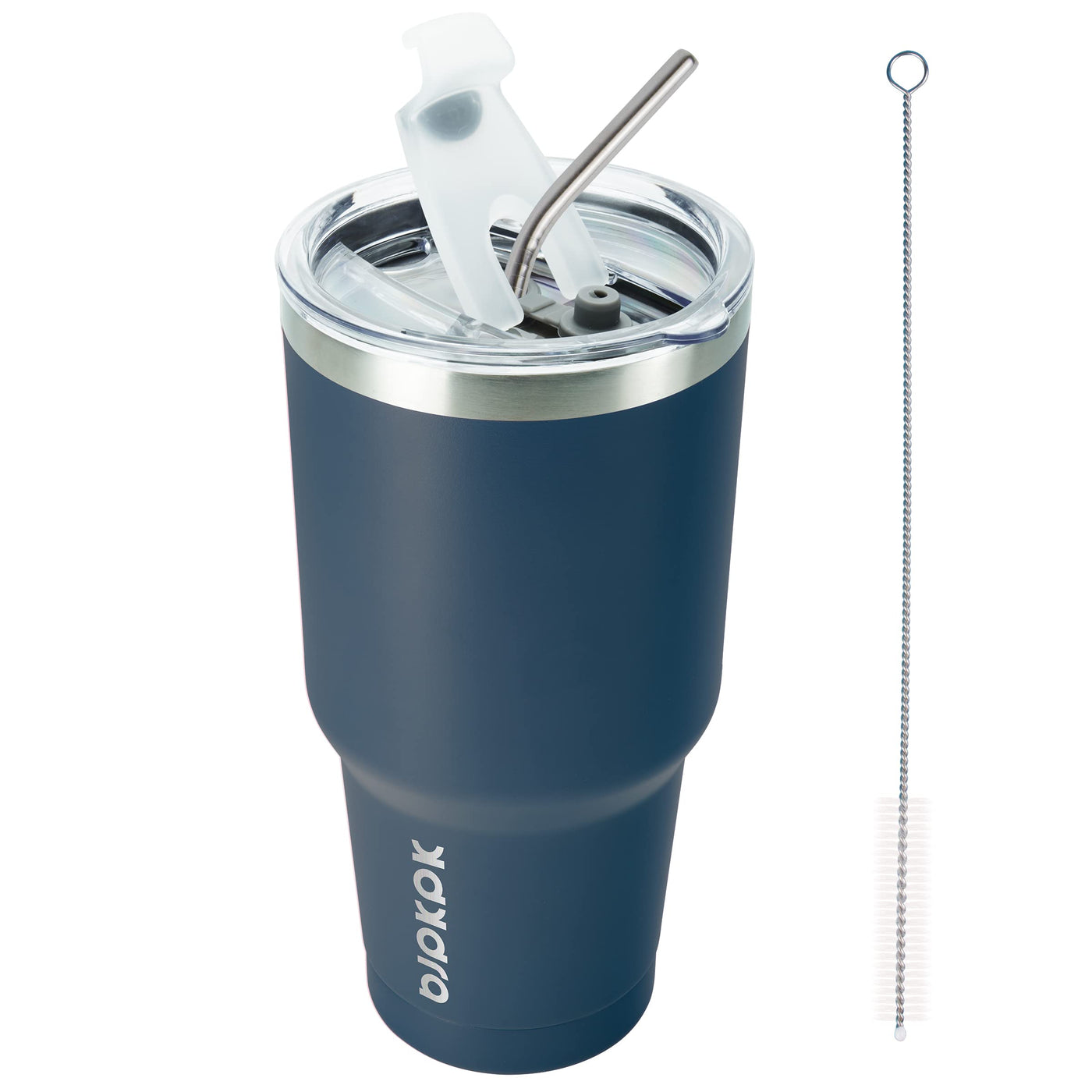 BJPKPK 30oz Stainless Steel Tumbler Color Block Insulated Tumblers Cup with Lid and Straw, Double Walled Travel Coffee Mug,Mint