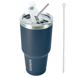 BJPKPK 30oz Stainless Steel Tumbler Color Block Insulated Tumblers Cup with Lid and Straw, Double Walled Travel Coffee Mug,Mint
