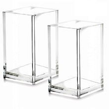 2 Pack Clear Acrylic Pencil Pen Holder Cup,Desk Accessories Holder,Makeup Brush Storage Organizer,Modern Design Desktop Stationery Organizer for Office School Home Supplies,2.6x 2.6x 4 inches