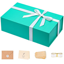 LIFELUM Gift Box 13.5''x10''x4'' Large Gifts Box with Magnetic Lids Black Gift Boxes for Father's Day graduation gifts Contains Card, Ribbon, Filler