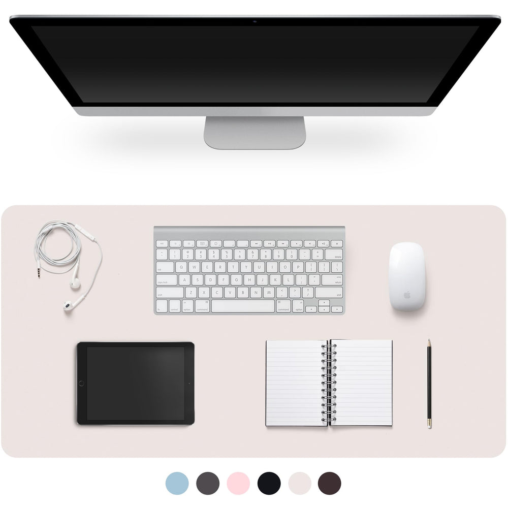 Leather Desk Pad Protector,Non-Slip Desk Pad,on-Slip PU Leather Large Mouse Pad,Easy Clean Desk Protecor Mat,Writing Pad for Office Work/Home/Decor(Black, 23.6" x 13.7")