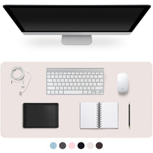 Leather Desk Pad Protector,Non-Slip Desk Pad,on-Slip PU Leather Large Mouse Pad,Easy Clean Desk Protecor Mat,Writing Pad for Office Work/Home/Decor(Black, 23.6" x 13.7")