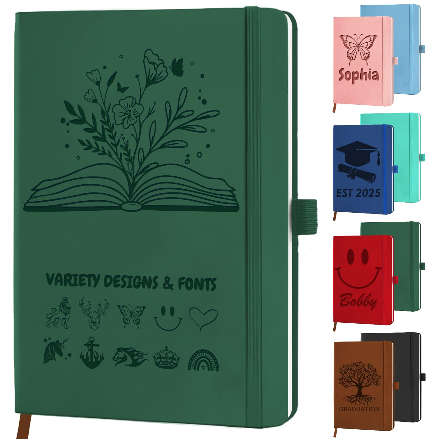 Personalized Journal Notebook with Initials Name Custom Journaling Notebook for Women Daughter Customized College Ruled Notebooks Lined Journals Gift for Mothers Day Mom Her Birthday Graduation