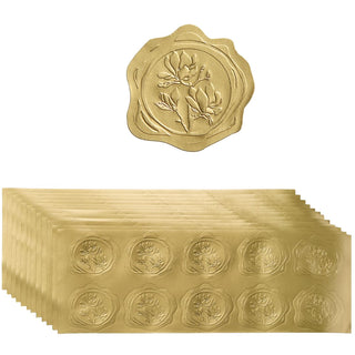 300 Pieces Embossed Gold Foil Stickers, Gold Heart-Love | For Envelopes, Wedding Invitations, Christmas Greeting Cards