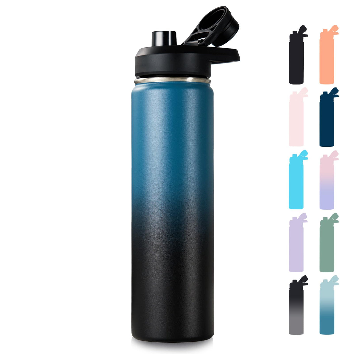 Fijinhom 18 oz Insulated Water Bottle with Handle, 304 Stainless Steel Water Bottles with Wide Mouth, Double Wall Vacuum Sports Water Bottle, BPA Free, Keep Cold and Hot, Pink