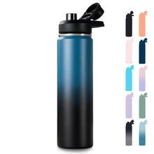 Fijinhom 18 oz Insulated Water Bottle with Handle, 304 Stainless Steel Water Bottles with Wide Mouth, Double Wall Vacuum Sports Water Bottle, BPA Free, Keep Cold and Hot, Pink