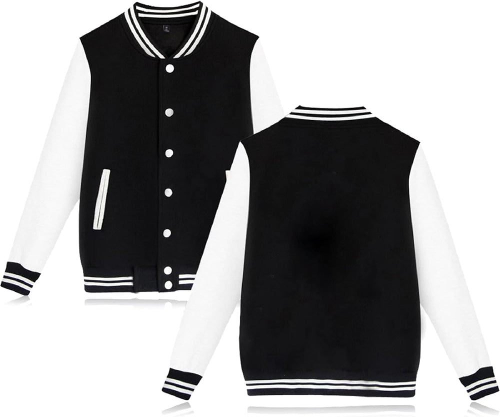 babyhealthy Women's Men's Varsity Baseball Jacket Casual Letterman Bomber Jacket Windbreaker Lightweight Jacket Coat