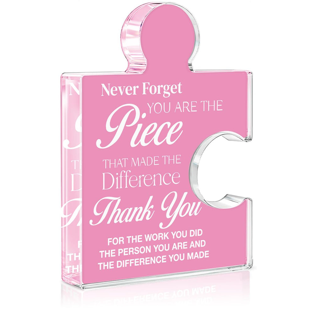 Team Appreciation Gifts Thank You Gift for Coworkers Colleagues Employees, Best Team Ever Gifts You Are an Essential Piece Acrylic Puzzle Piece Plaque Office Decor