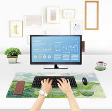ToLuLu Extended Gaming Mouse Pad, Memory Foam Ergonomic Keyboard Mouse Wrist Rest Support Set, Large Desk Mat with Stitched Edges, Non-Slip Base Mousepad for Home Office Game and Study, Green Theme