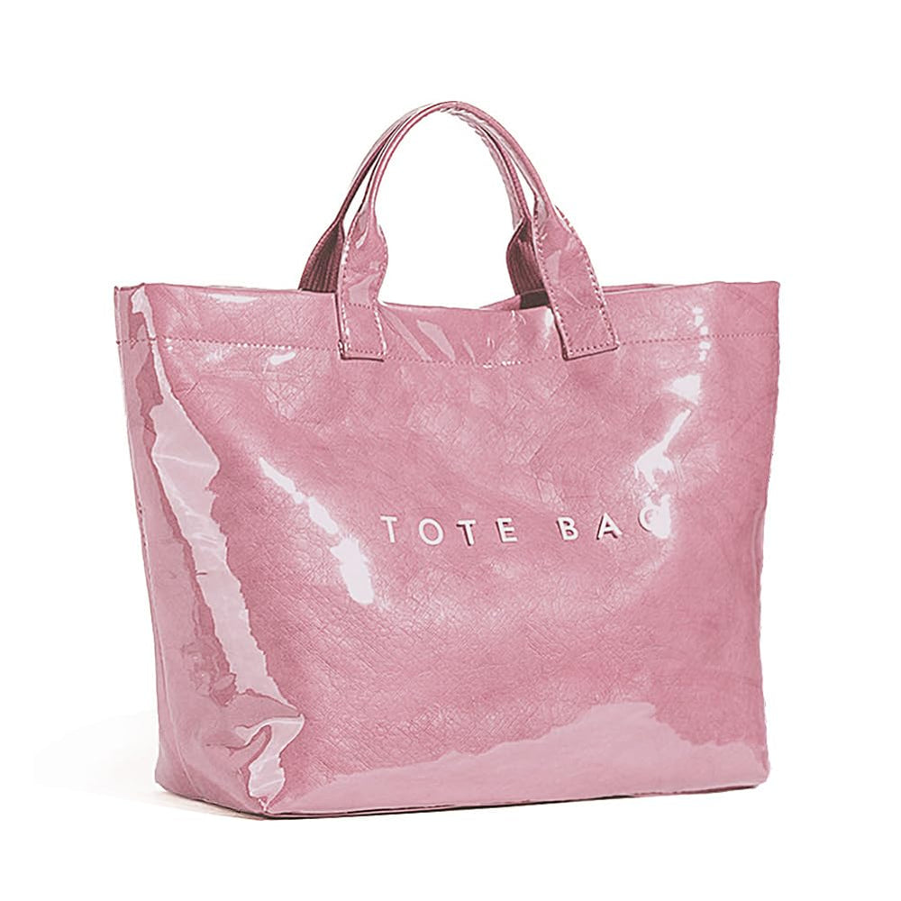 KAMEILONG Women's Large PVC Tote Bag Letters Print Handbags Paper Shoulder Bag Clear Shopping Hobo Bag