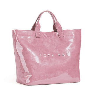 KAMEILONG Women's Large PVC Tote Bag Letters Print Handbags Paper Shoulder Bag Clear Shopping Hobo Bag