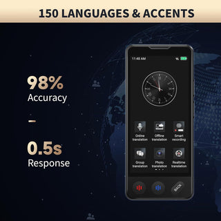 AI Language Translator Device, 2026 Upgraded VORMOR Translator No WiFi Needed, Support ChatGPT, Instant Two-Way 150 Languages Translation, Offline/Photo Translation for Business Travel