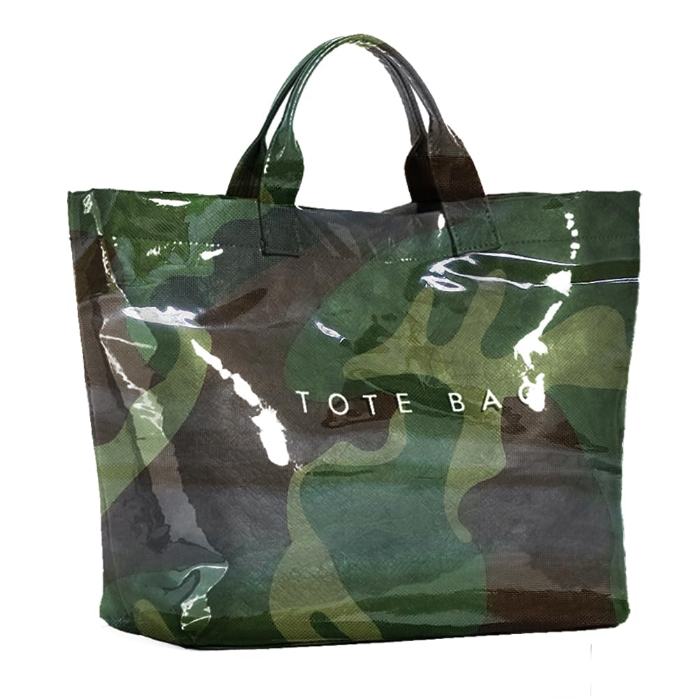 KAMEILONG Women's Large PVC Tote Bag Letters Print Handbags Paper Shoulder Bag Clear Shopping Hobo Bag