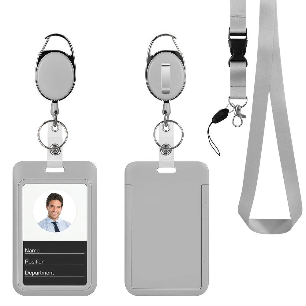 Retractable ID Badge Holder with Breakaway Lanyard,Heavy Duty Badge Reel,Detachable Keychain, Cruise Ship Cards Holder,for Nurse Officer Teacher Security Staff Women Men
