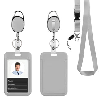 Retractable ID Badge Holder with Breakaway Lanyard,Heavy Duty Badge Reel,Detachable Keychain, Cruise Ship Cards Holder,for Nurse Officer Teacher Security Staff Women Men