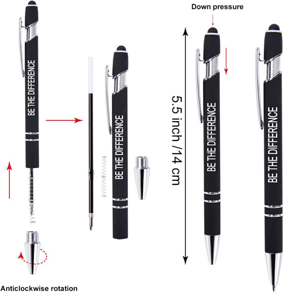 Actsun Funny Pens - 12 Pack Fine Point Smooth Writing Pens with Inspirational Tips, Black Ink, Touch Stylus Screens, Motivational Gift for Office & Desk Accessories - hover image