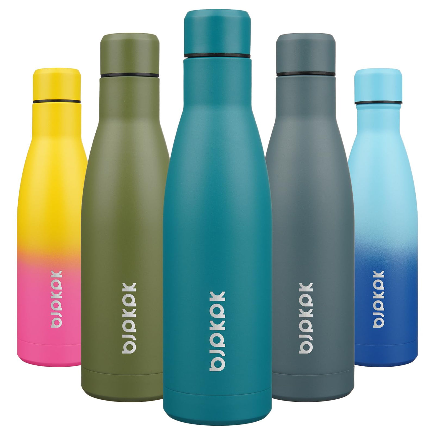 BJPKPK 17oz Insulated Water Bottles Stainless Steel Sports Water Bottles Keep Cold and Hot for Travel Dishwasher Safe,Olive Green