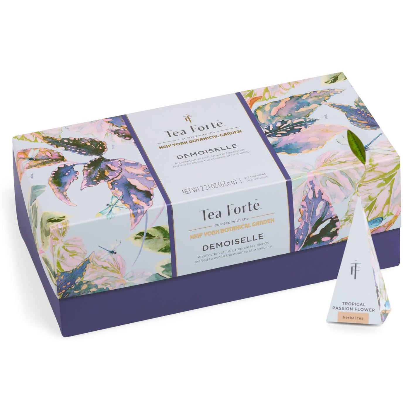 Tea Forte Premium Presentation Box Gift Set Sampler, 20 Count, Assorted Blends Individually Wrapped Handcrafted Pyramid Infuser Bags, Herbal Retreat Tea