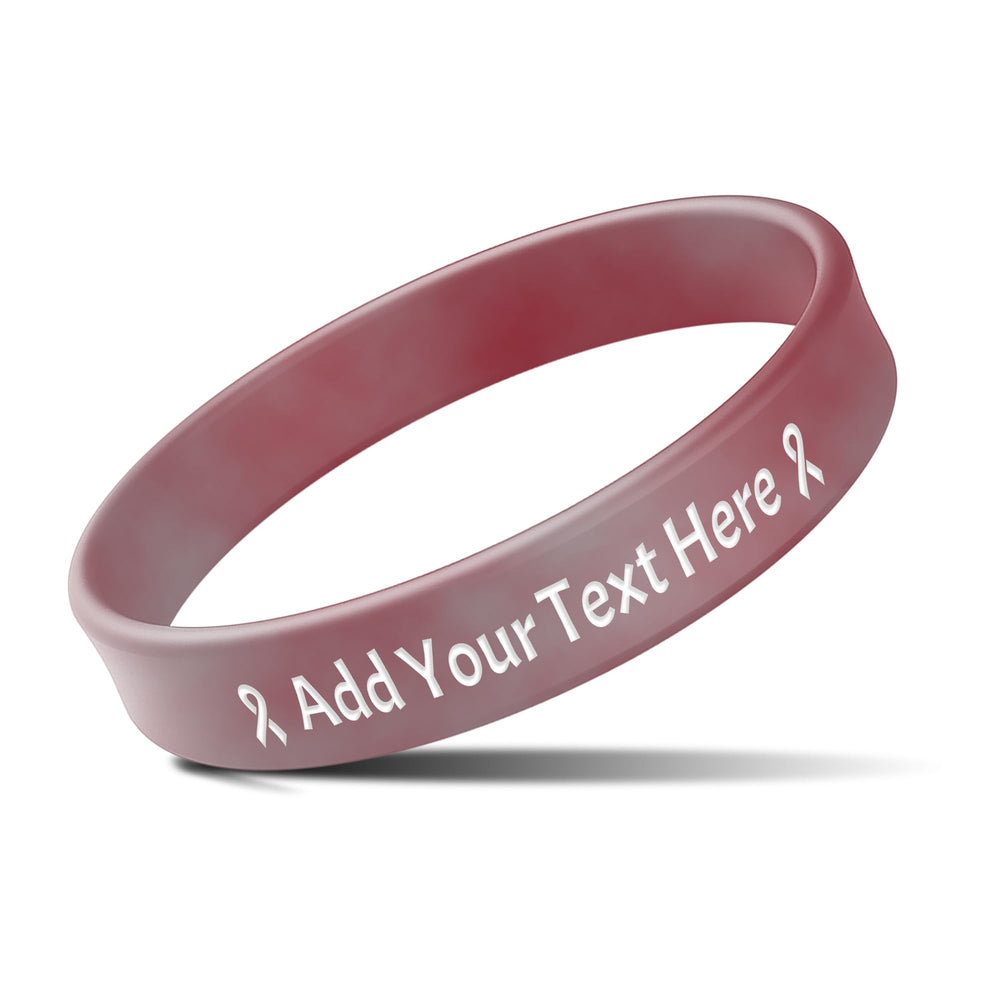 Custom Rubber Bracelets with Text Logo Clipart Customizable Bracelet Personalized 1/2 Inch Silicone Wristbands for Awareness, Events, Support, Promotions