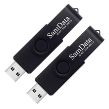 SamData 32GB USB Flash Drives 2 Pack 32GB Thumb Drives Memory Stick Jump Drive with LED Light for Storage and Backup (2 Colors: Black Blue)