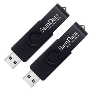 SamData 32GB USB Flash Drives 2 Pack 32GB Thumb Drives Memory Stick Jump Drive with LED Light for Storage and Backup (2 Colors: Black Blue)