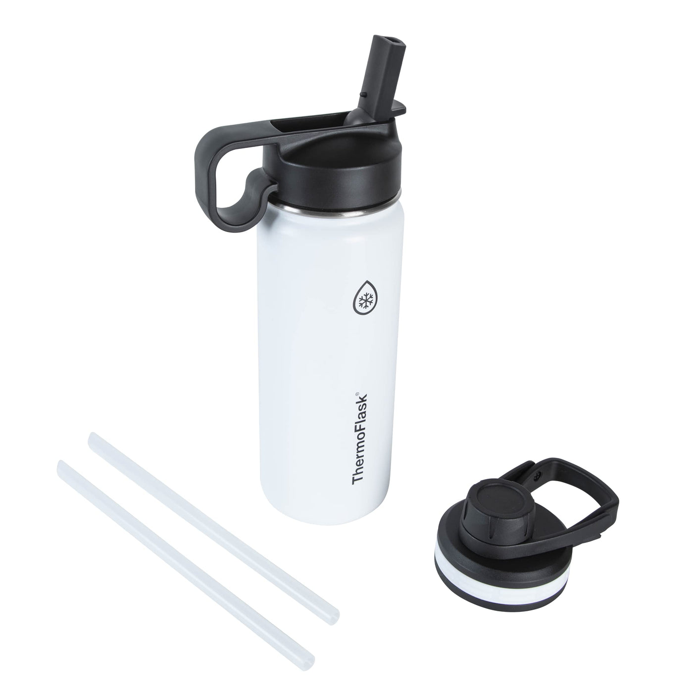 ThermoFlask 40 oz Double Wall Vacuum Insulated Stainless Steel Water Bottle - Reusable with Leakproof Chug & Straw Lids - Keeps Drinks Cold 24 hr/Hot 12 hr - Easy Maintenance - Gym/On-the-Go, Cobalt