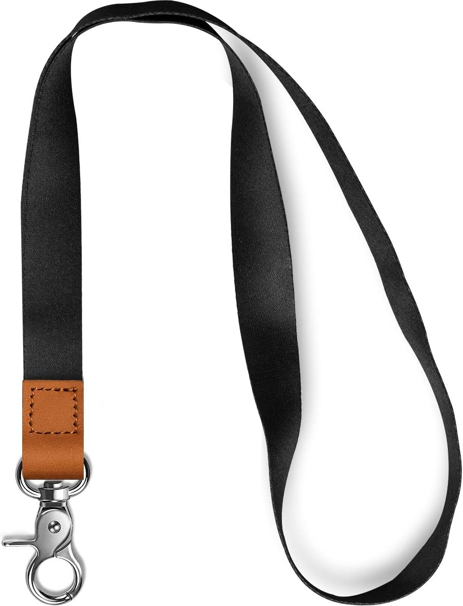 AZEAM Lanyard - Black Lanyard Holder with Metal Clasp for Keys, ID Badges, Cards, Car Keys, Wallet