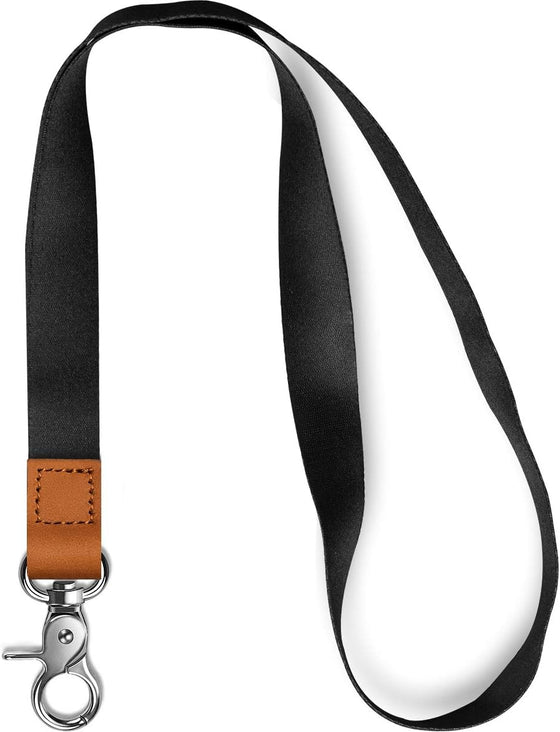 AZEAM Lanyard - Black Lanyard Holder with Metal Clasp for Keys, ID Badges, Cards, Car Keys, Wallet