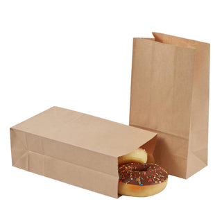 40 Count 4lb Brown Kraft Paper Lunch Bags Disposable Fold Top Bags