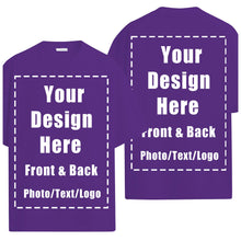 Custom T Shirts Front Back for Men Women Personalized T-Shirt Add Your Own Design with Image Text Logo Tee Tops