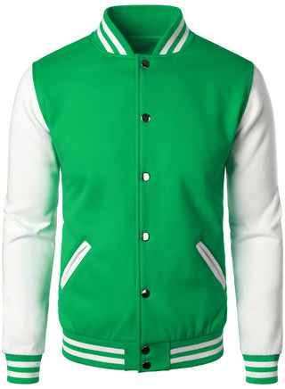 HOOD CREW Man’s Varsity Baseball Jacket Cotton Blend Letterman Jackets