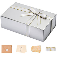 LIFELUM Green Gift Box for Presents 1 Pack 13.85 x 8.35 x 4.45 inch Big Decorative Large Gift Box for Clothes with Magnetic Lids Luxury Accessories Card, Ribbon, Filler,Sticker