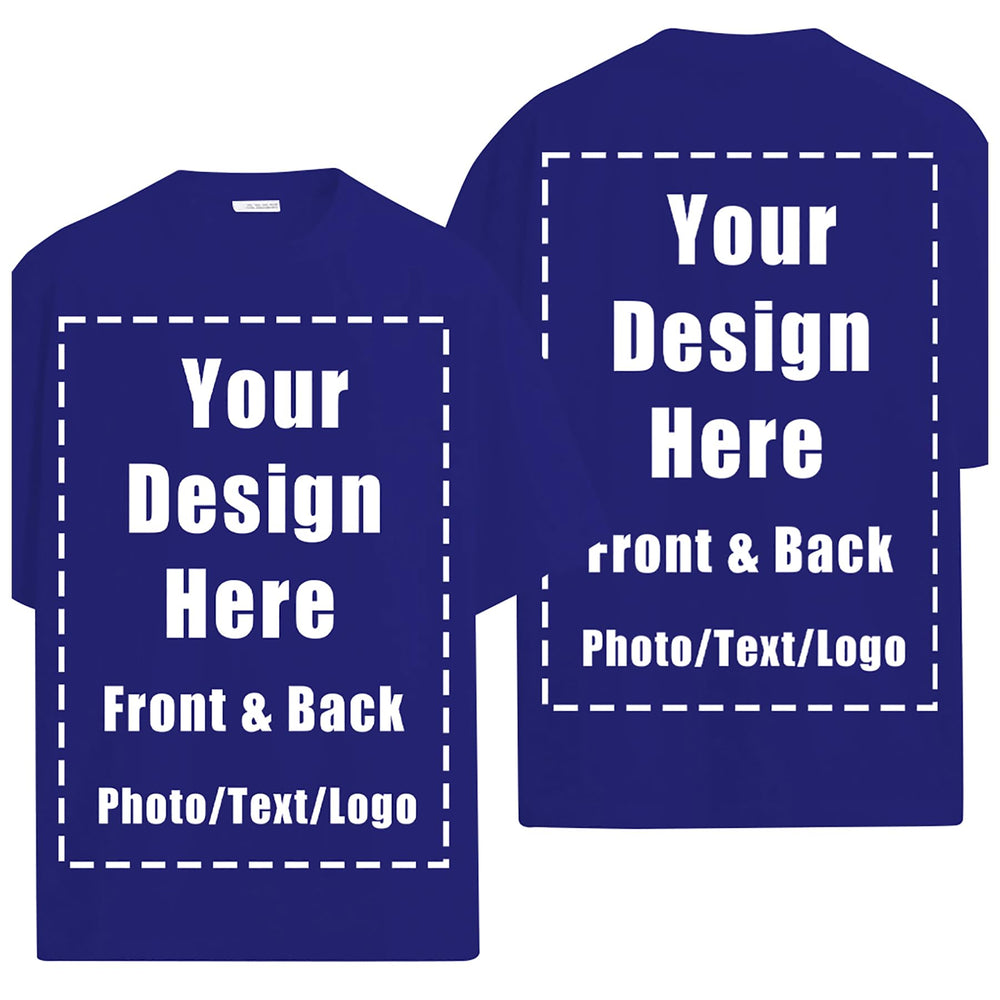 Custom T Shirts Front Back for Men Women Personalized T-Shirt Add Your Own Design with Image Text Logo Tee Tops