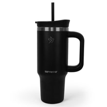 40oz Tumbler with Handle and Straw Insulated Stainless Steel Travel Mug Vacuum Double Wall Coffee Cup Leak Resistant Lid BPA-Free Cup Holder Friendly for Hot & Cold Drinks, Black