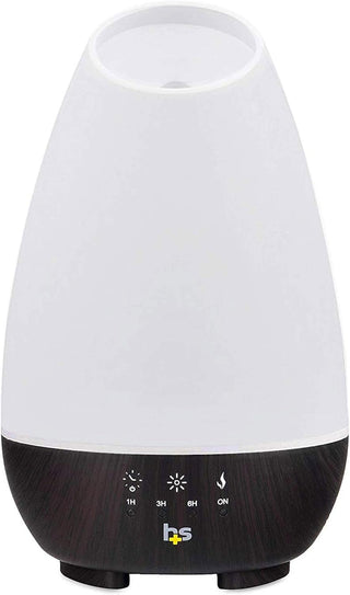 HealthSmart 500ML Essential Oil Diffuser for Large Rooms, Cool Mist Humidifier and Aromatherapy Diffuser, Adjustable Timer, Mist Mode and 7 LED Light Colors, White (Pack of 1)