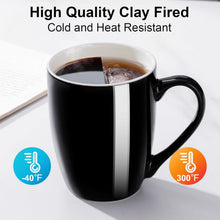 gegewawa Coffee Mug Ceramic, Black Coffee Cups Ceramic Set of 2, 12 Oz Large Coffee Mug for Latte, Tea, Cappuccino, Cocoa-Microwavable