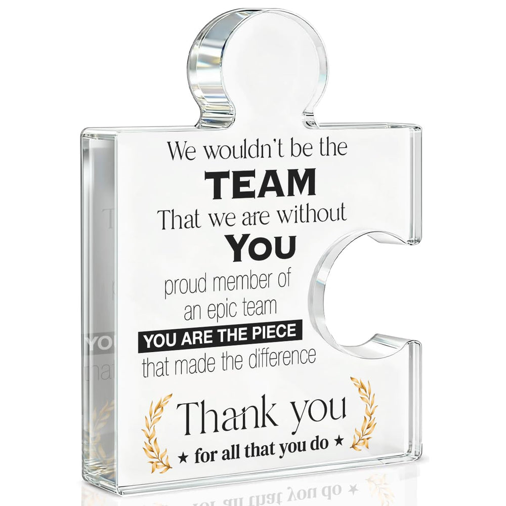 Team Appreciation Gifts Thank You Gift for Coworkers Colleagues Employees, Best Team Ever Gifts You Are an Essential Piece Acrylic Puzzle Piece Plaque Office Decor