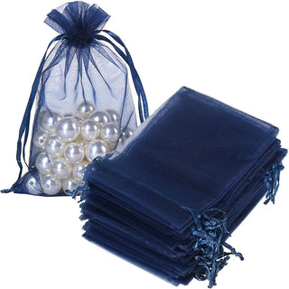 HRX Package 100pcs White Organza Bags, 4x6 inch Mesh Bags Drawstring Gift Bags Jewelry Pouches for Candy Wedding Favors Christmas