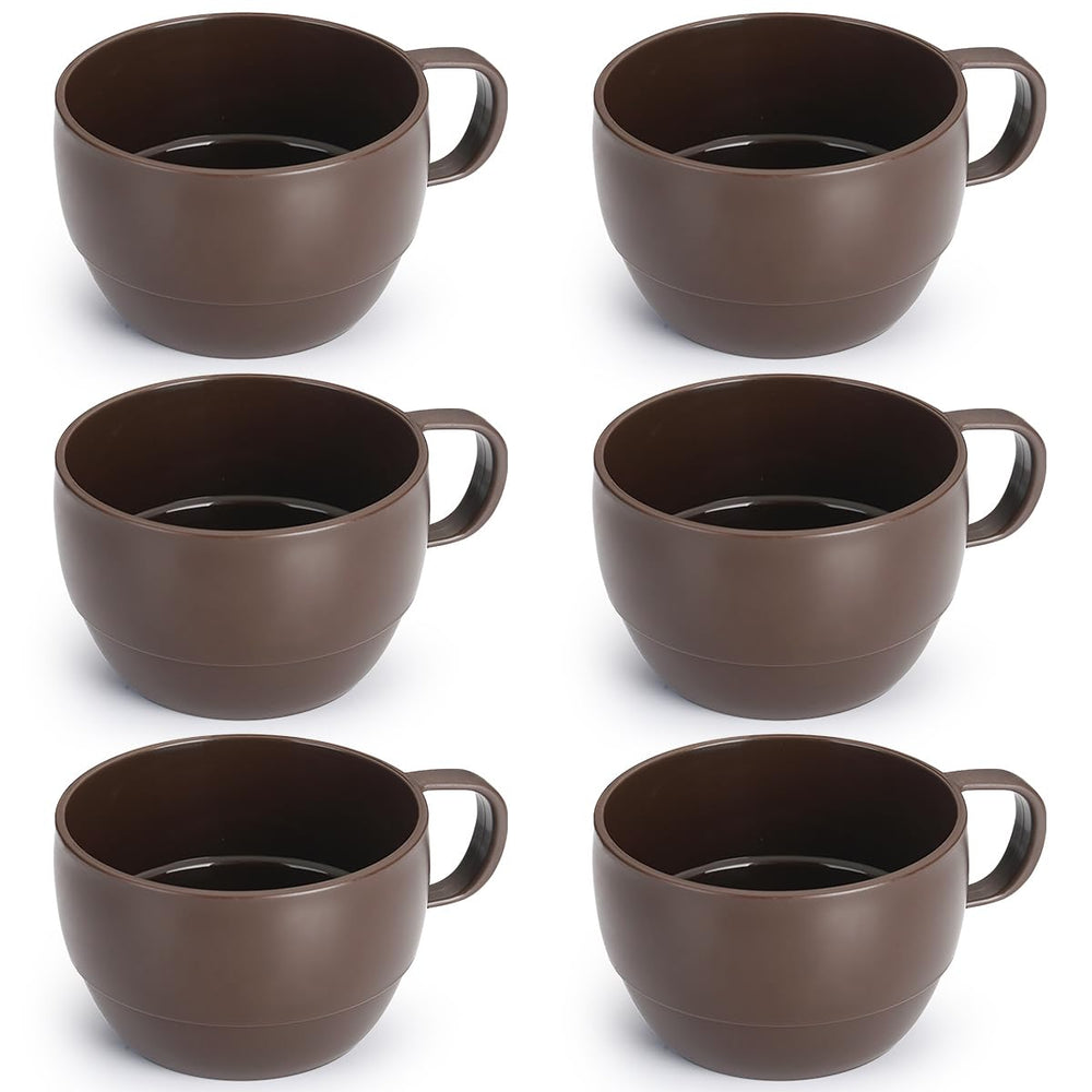 Coffee Mugs Set of 6, Coffee Cups 12oz, Durable Light Weight Plastic Mugs for Home, Outdoor, Picnic, Camping, Idea Birthday Gift