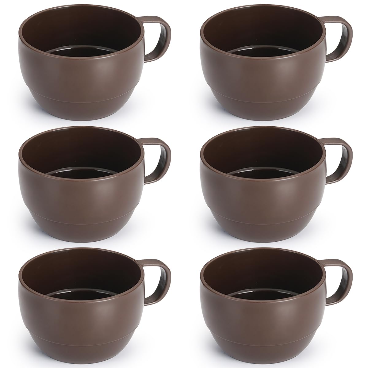 Coffee Mugs Set of 6, Coffee Cups 12oz, Durable Light Weight Plastic Mugs for Home, Outdoor, Picnic, Camping, Idea Birthday Gift