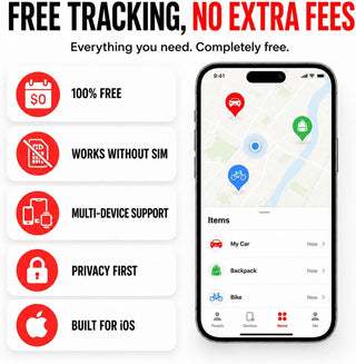 GPS Tracker for Vehicles, No Monthly Fee or SIM Card Needed, Magnetic GPS Locator for Cars, Trucks and SUVs with IP67 Waterproof Case, Precise Location Tracking, 365-Day Battery Life, iOS Only (Black)