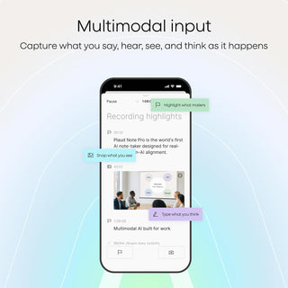 Plaud Note AI Voice Recorder, Note Taker w/Case, App Control, Transcribe & Summarize with AI, Support 112 Languages, for Meetings, Calls, Lectures, Professionals, Teams, Black, Non-Pro Version