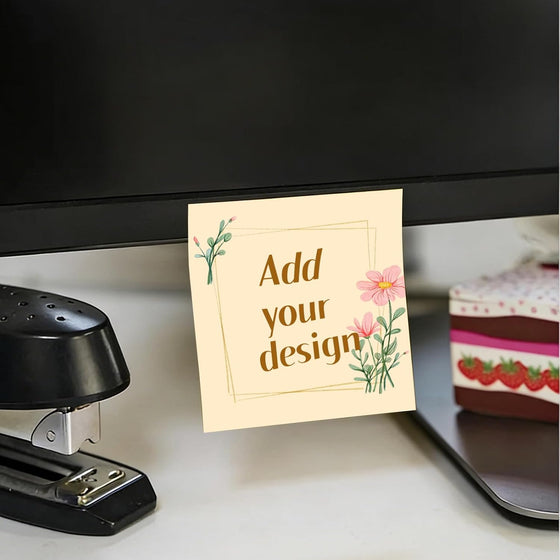 Bulk Personalized Sticky Notes 3x3 Custom Logo Text Notepads, 50 Sheets per Pad, 2-100 Pack Branded Memo Pads for Business Marketing Office School - hover image