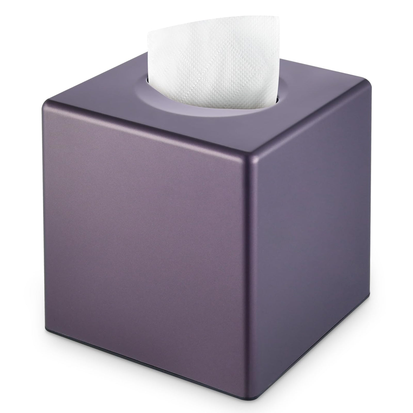 Y-in Hand Tissue Box Cover, Modern Decorative Square Facial Storage Tissue Box Holder, Home Accessories for Bathroom Vanity Countertops, Dressers, Night Stand, Parlors and Office - Matte Black