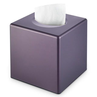 Y-in Hand Tissue Box Cover, Modern Decorative Square Facial Storage Tissue Box Holder, Home Accessories for Bathroom Vanity Countertops, Dressers, Night Stand, Parlors and Office - Matte Black