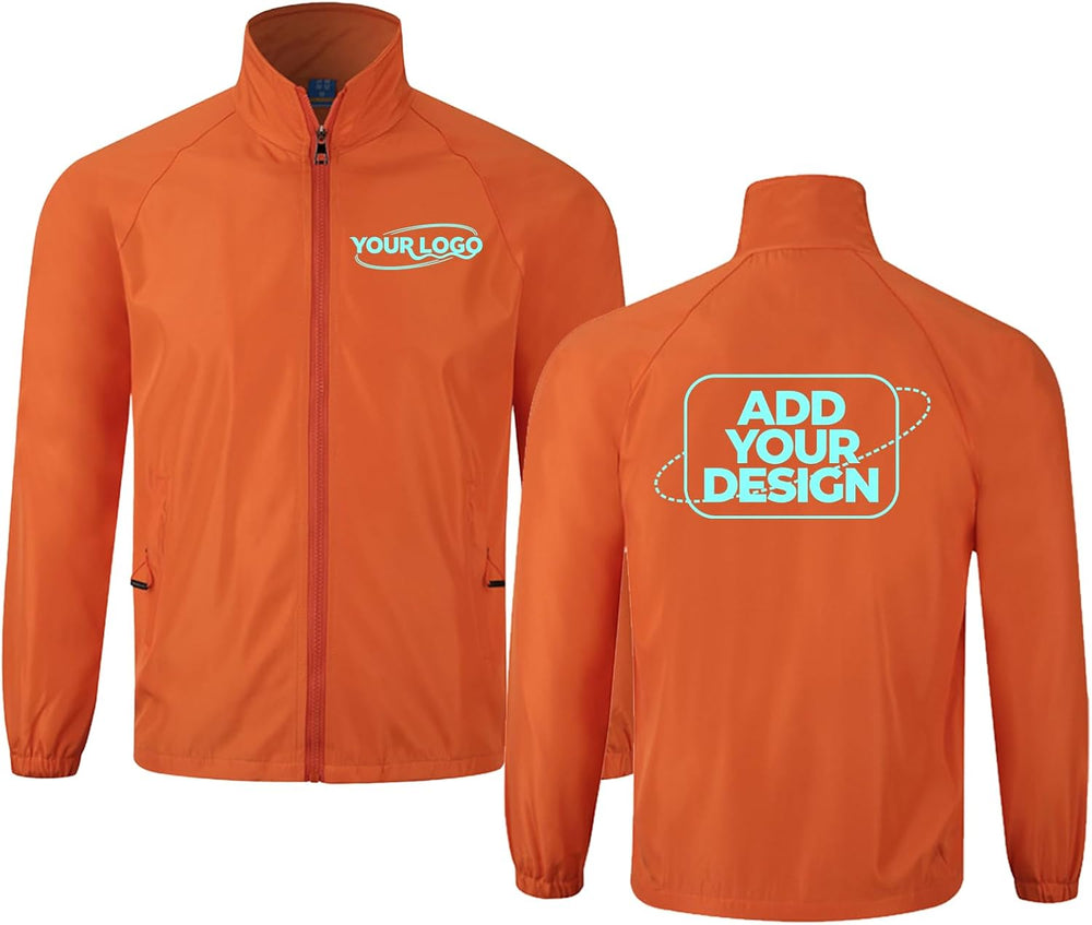 Personalised Windbreaker Custom Waterproof Jacket with Logo Print Breathable Rain Coat for Outdoor Travel & Workwear