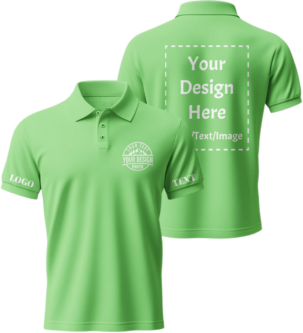 Custom Polo Shirts for Men Women, Personalized Business Golf Shirt, Customized Breathable Casual Polo Shirts for Company