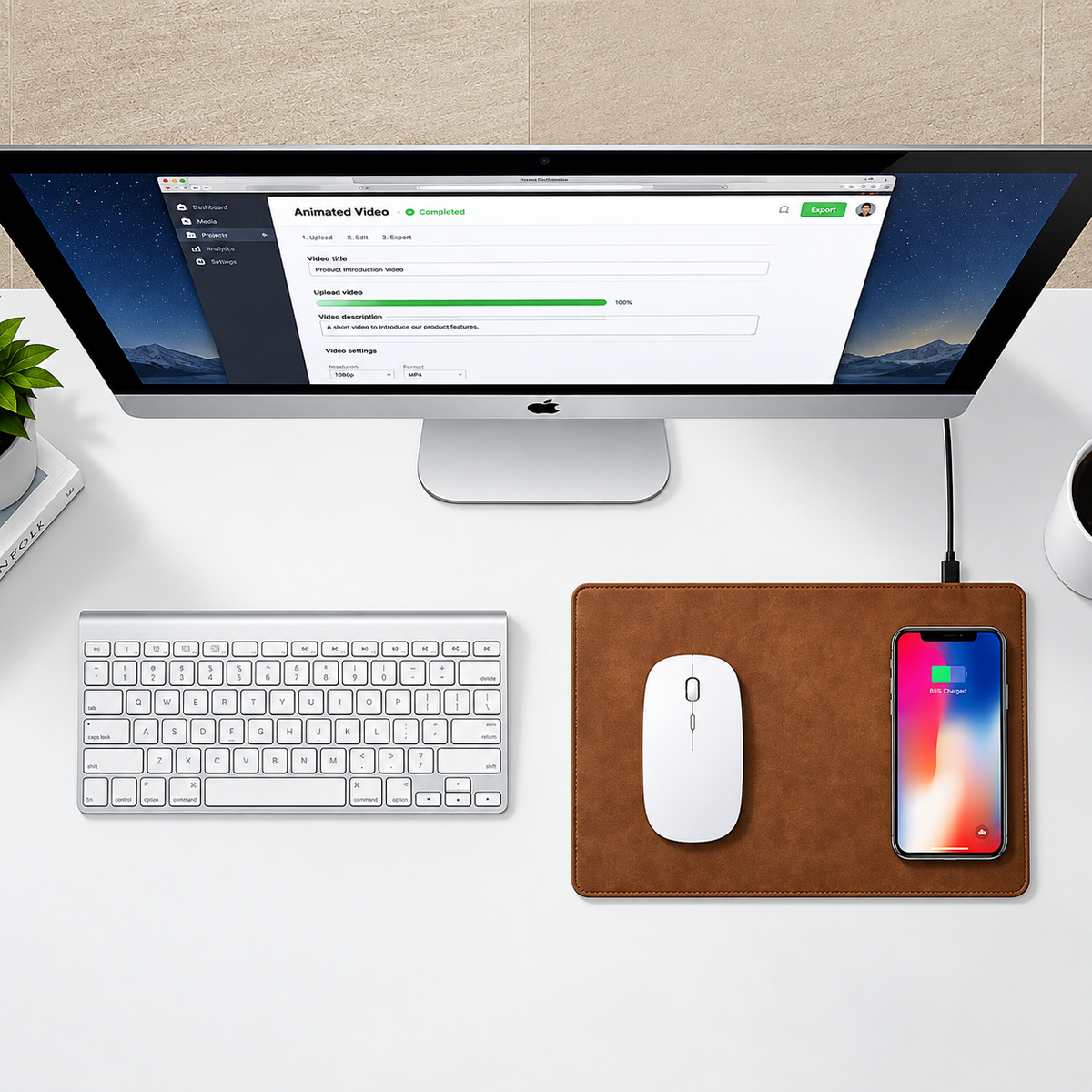 Premium 15W Wireless Charging PU Mousepad